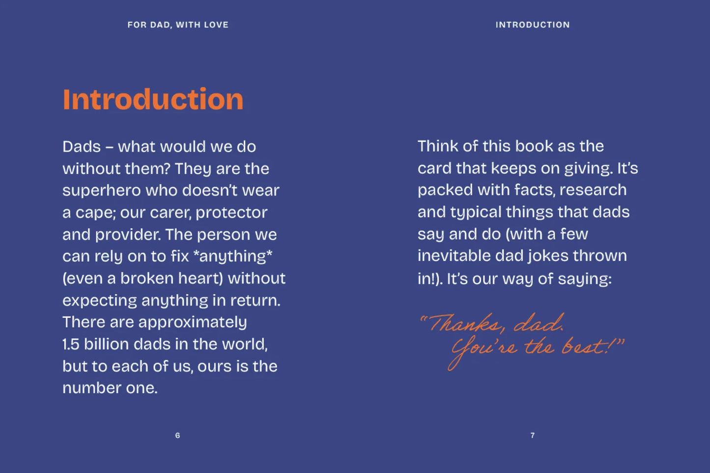 For Dad, With Love Book
