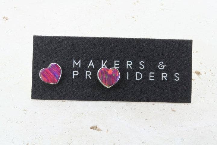 Heart Opal Stud | Rose