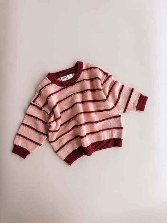 Raised Cotton Knit Jumper | Sherbet Berry