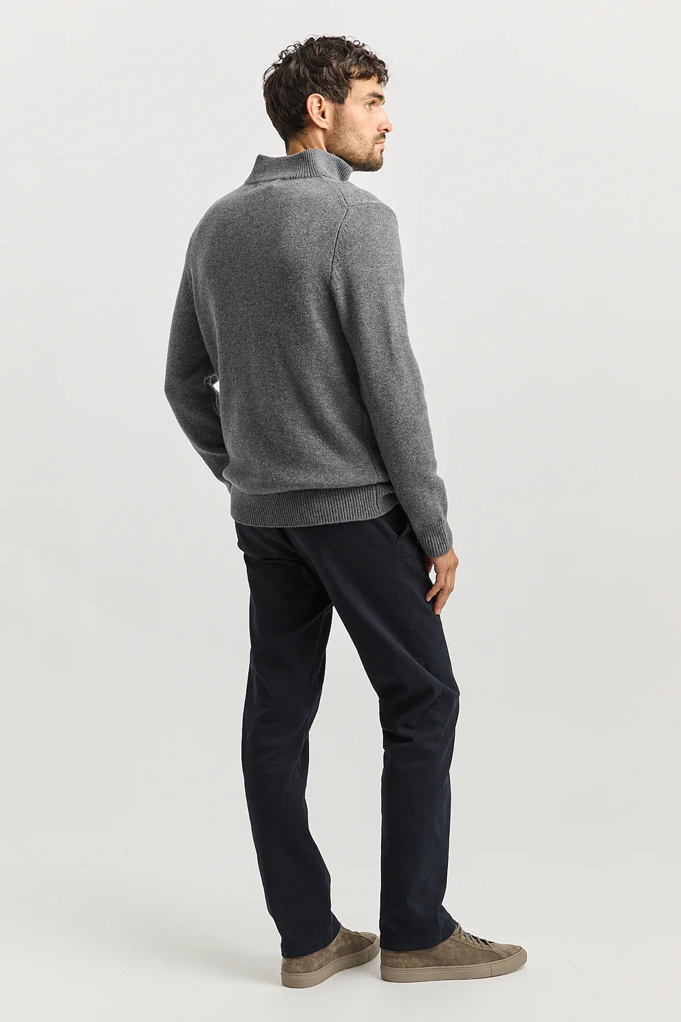 Lambswool Half Zip | Zinc