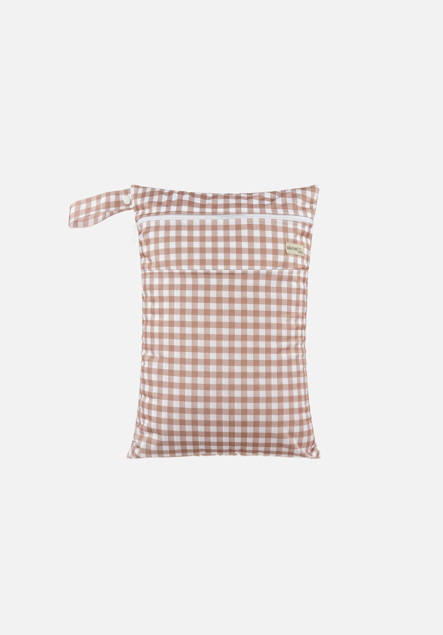 Reusable Wet Bag | Stone Gingham