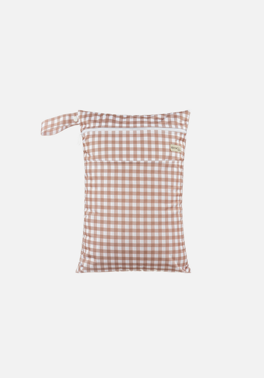 Reusable Wet Bag | Stone Gingham