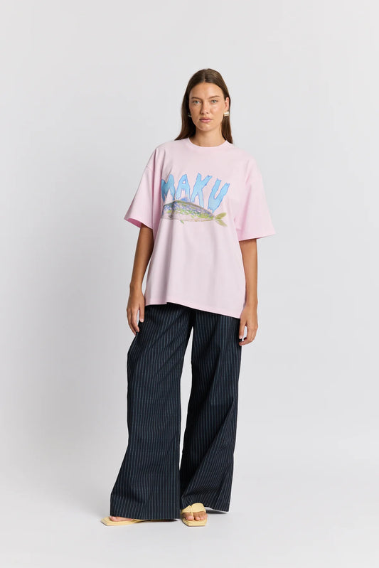 Trout Oversized Tee | Soft Pink