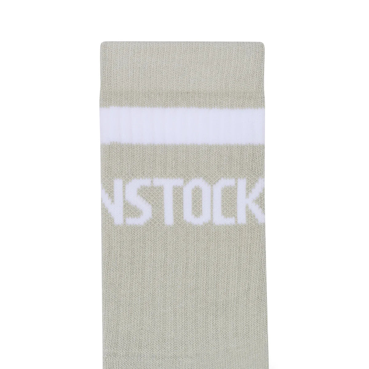 Cotton Crew Stripe Sock | Light Grey