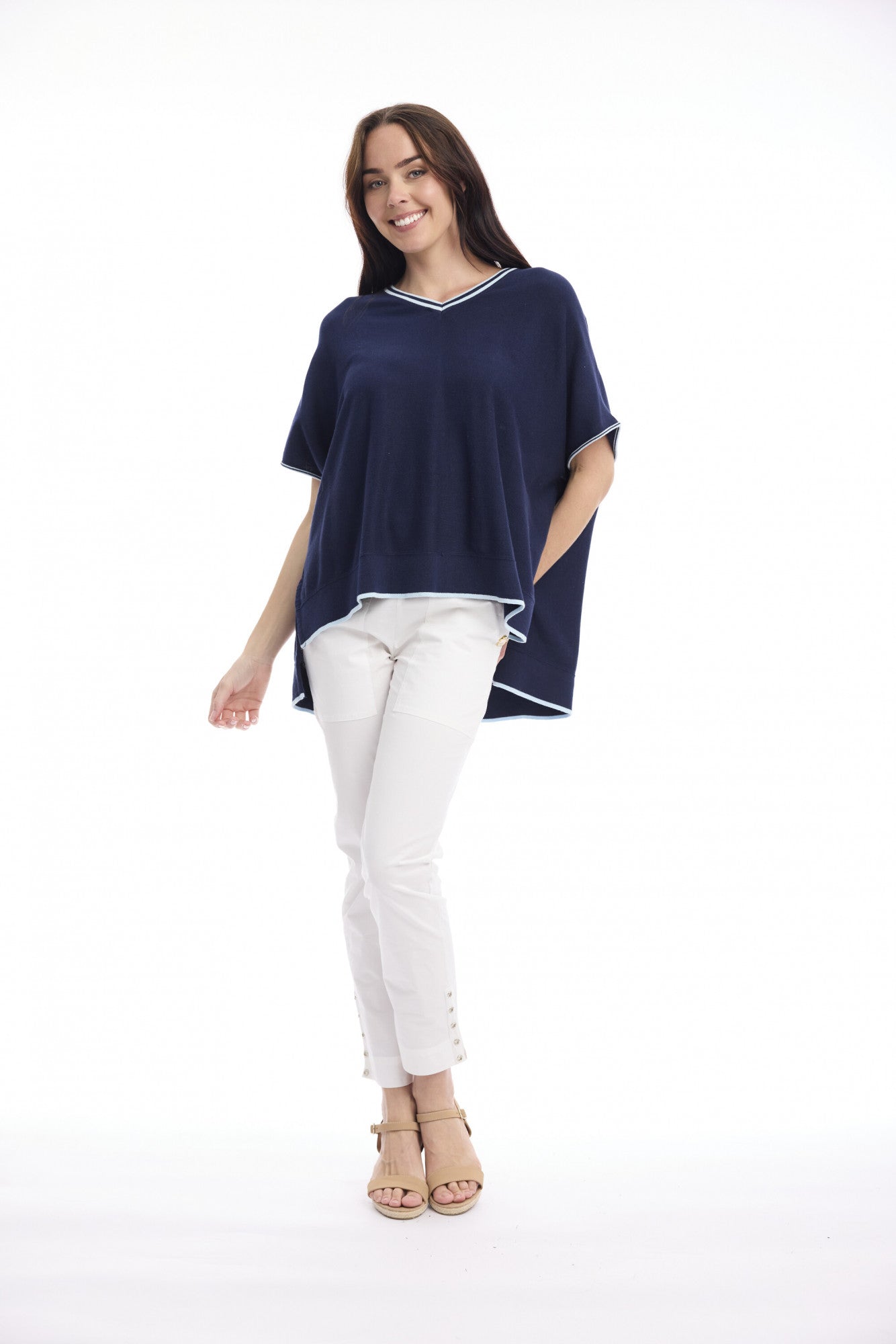 Boxy Knit Top | Navy