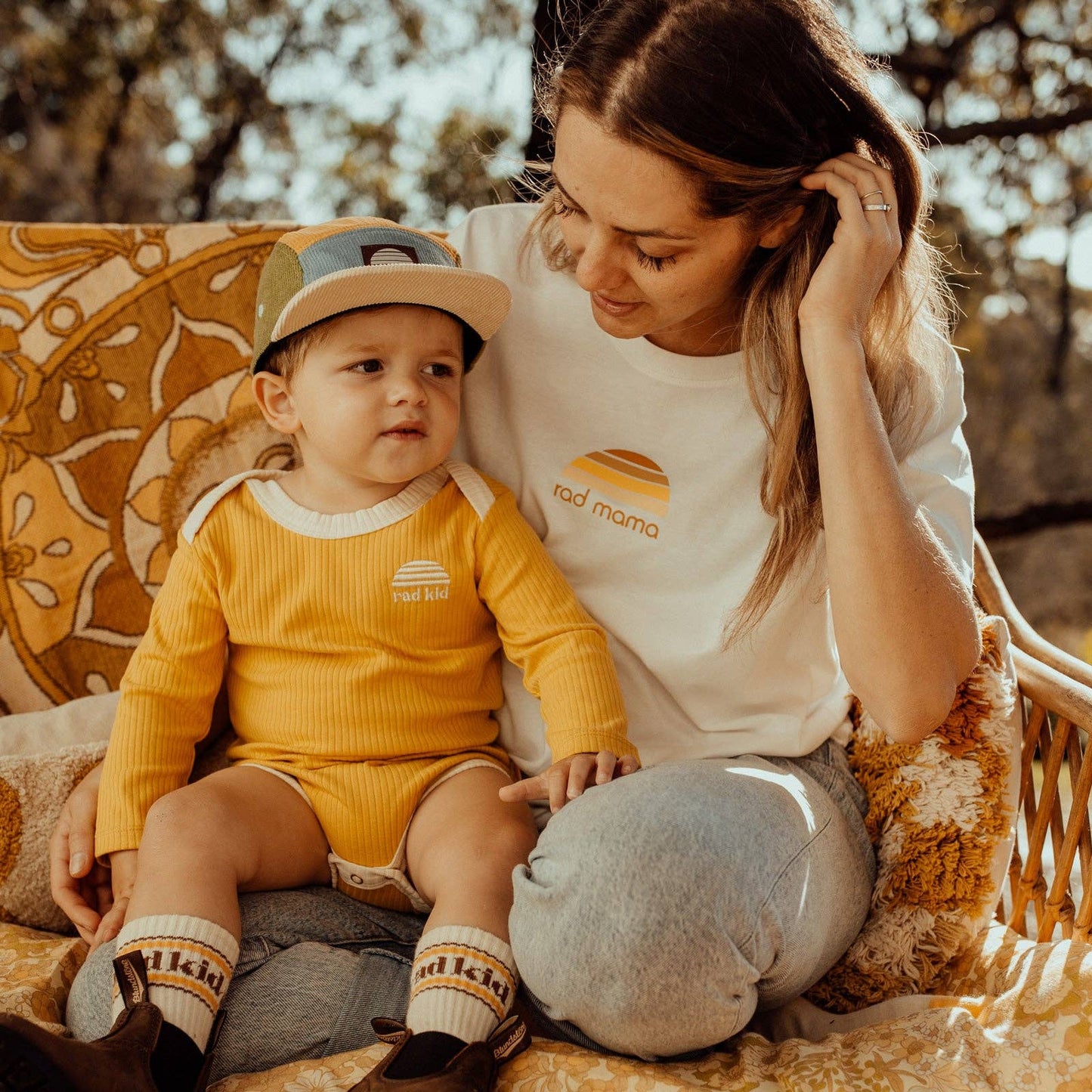 Ribbed Organic Cotton Long Sleeve Onesie | Sun Kissed