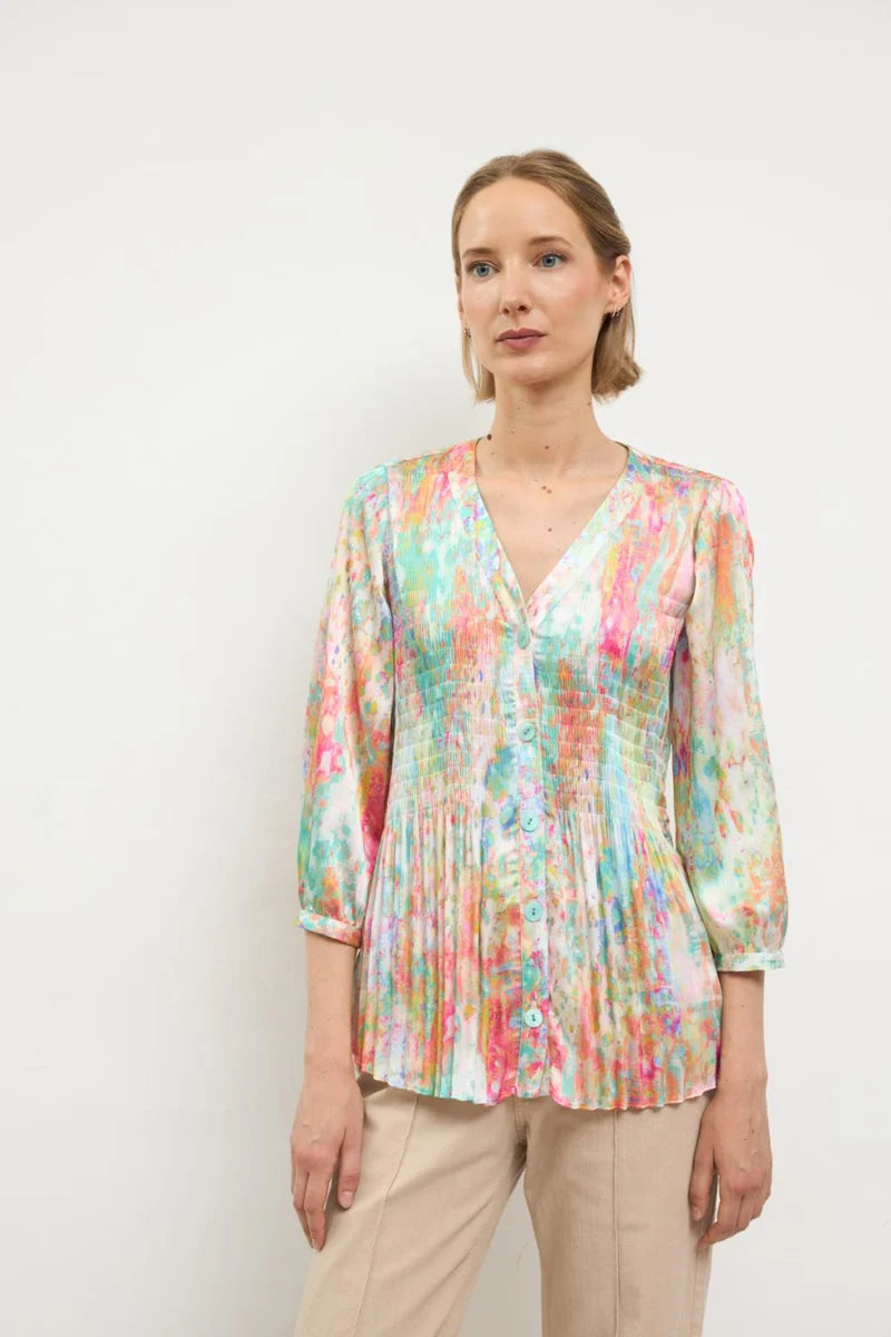 Cidro Blouse | Aqua Multi