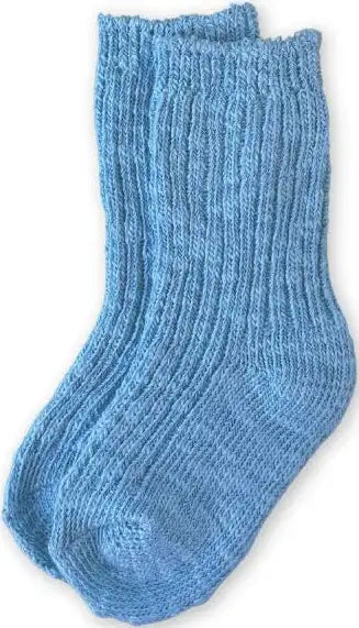 Cotton Slub Chunky Rib Socks | Duck Egg