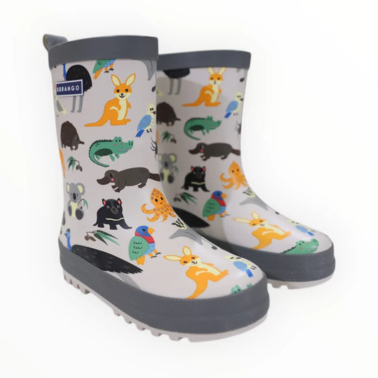 Australian Animal Printed Gumboot | Grey