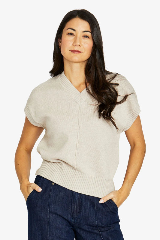 Seam V-Neck Vest | Barley