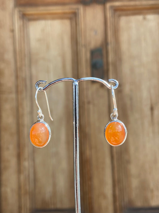 Carnelian Silver Earrings
