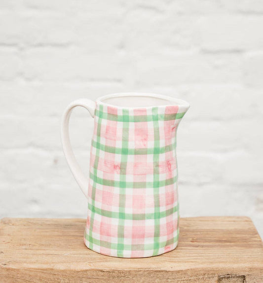 Medium Jug | Rose Pink & Mint Green Gingham