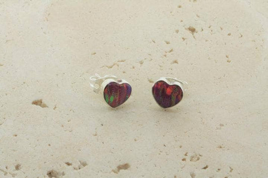 Heart Opal Stud | Rose