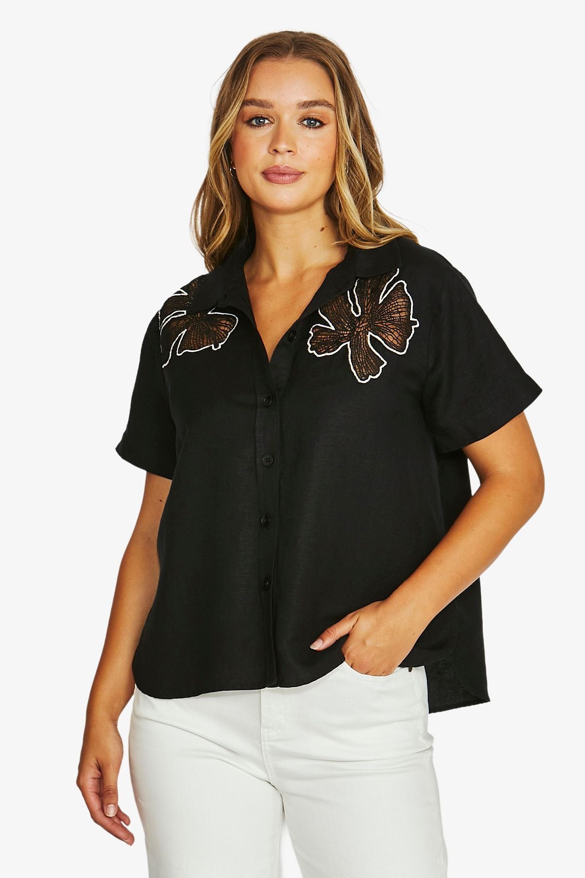 Flower Motif Shirt