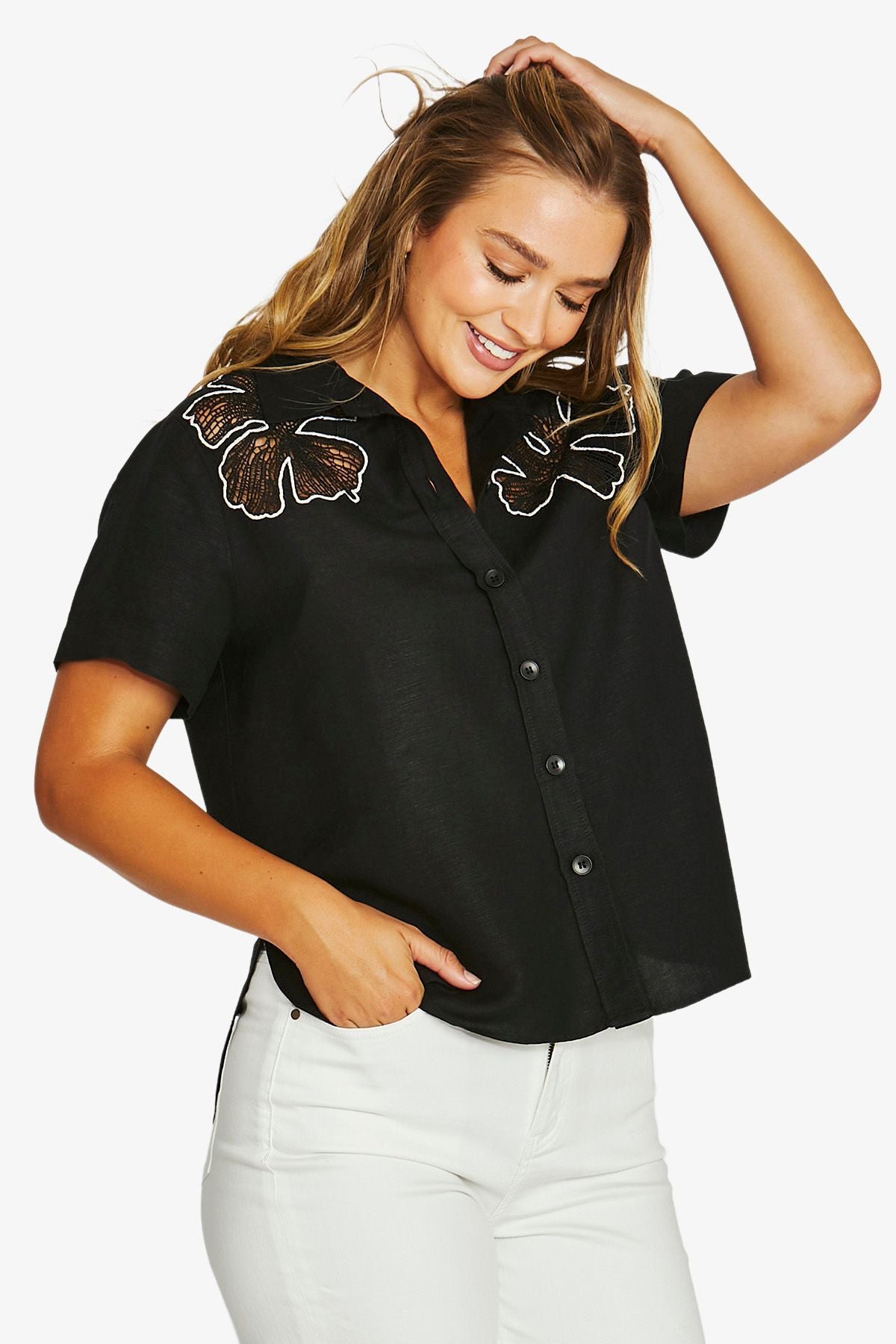 Flower Motif Shirt