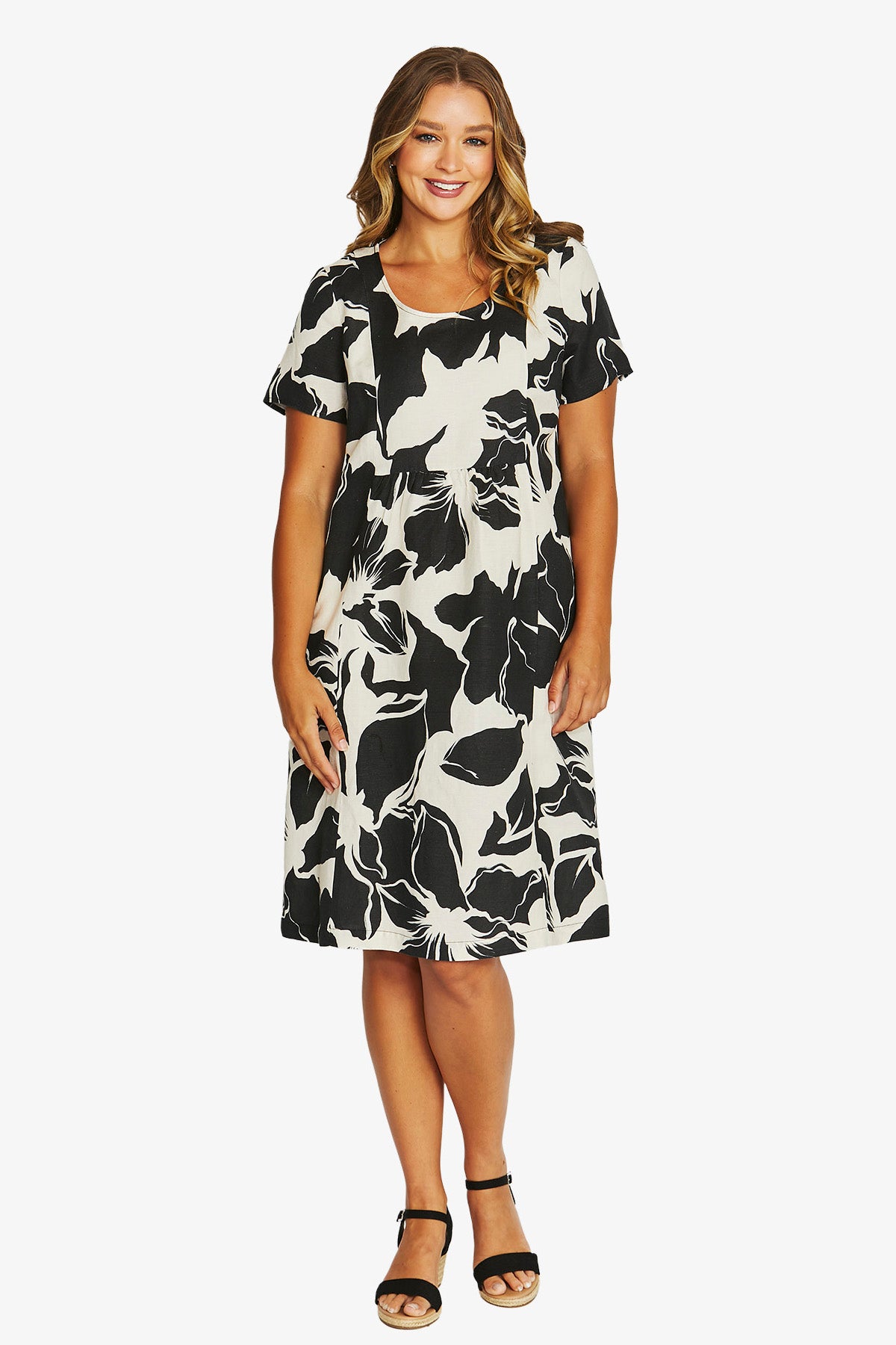 Lush Mono Gather Dress