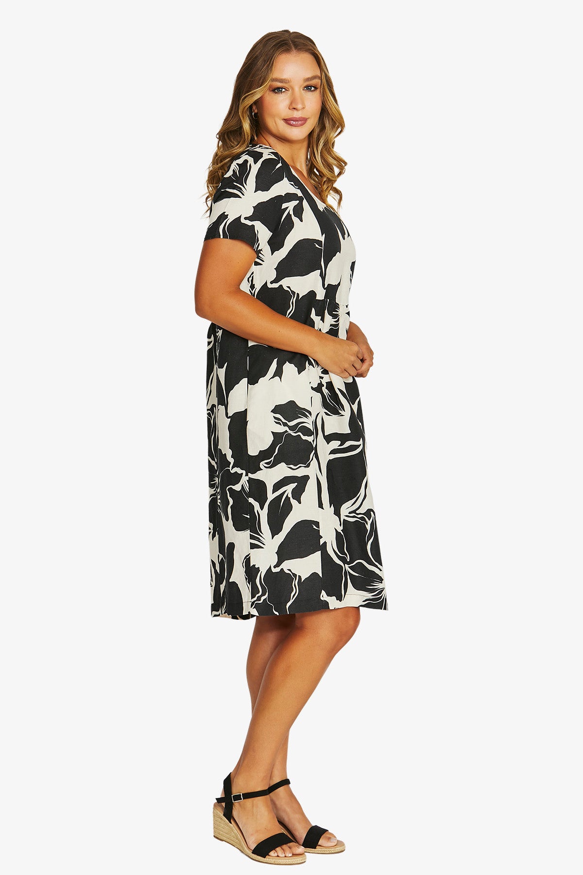 Lush Mono Gather Dress