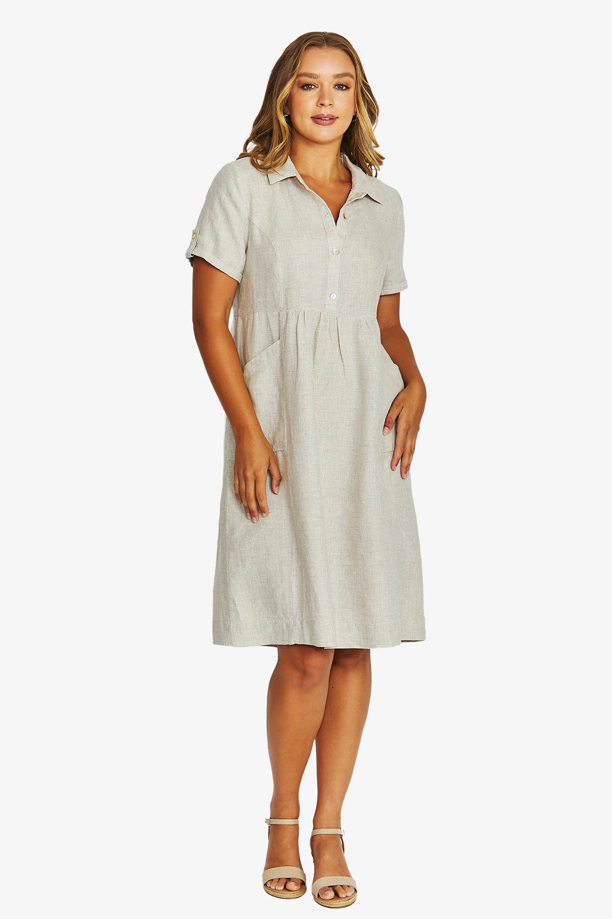 Mini Check Collar Dress | Flax