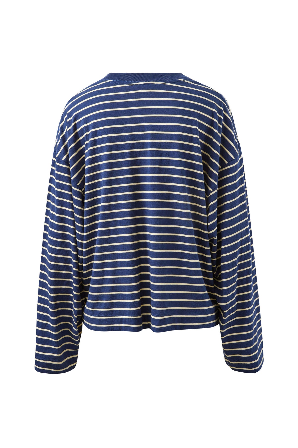 Beau Long Sleeve Slouchy Tee | Heritage Navy Marshmallow Stripe