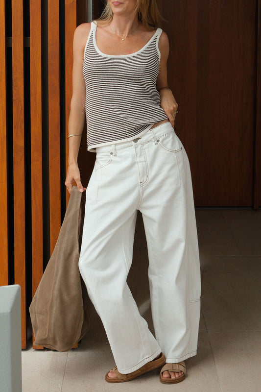 Demi Barrel Jean | Fresh Ecru