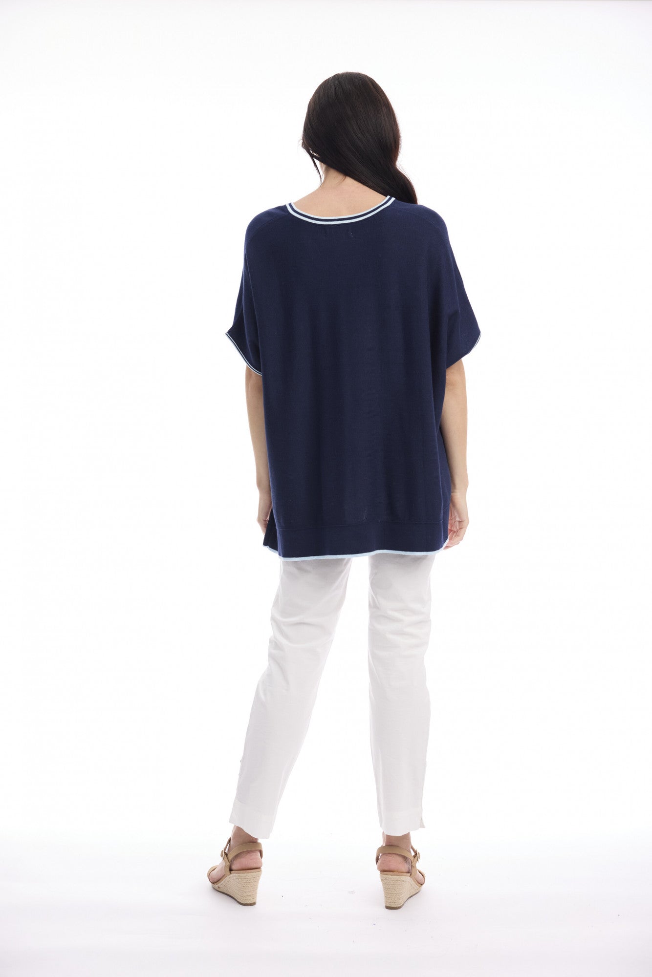 Boxy Knit Top | Navy