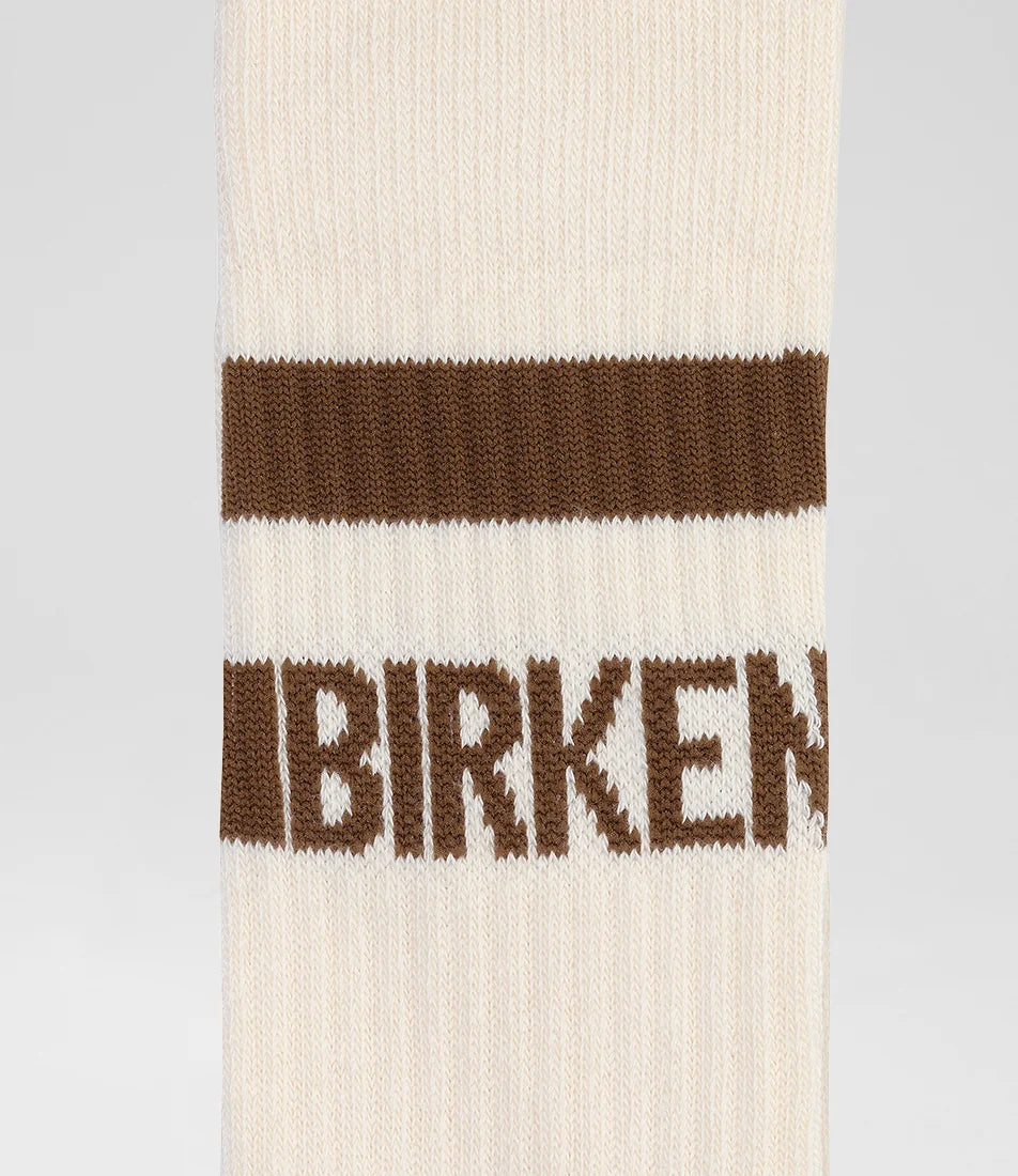 Cotton Crew Stripe Sock | Eggshell