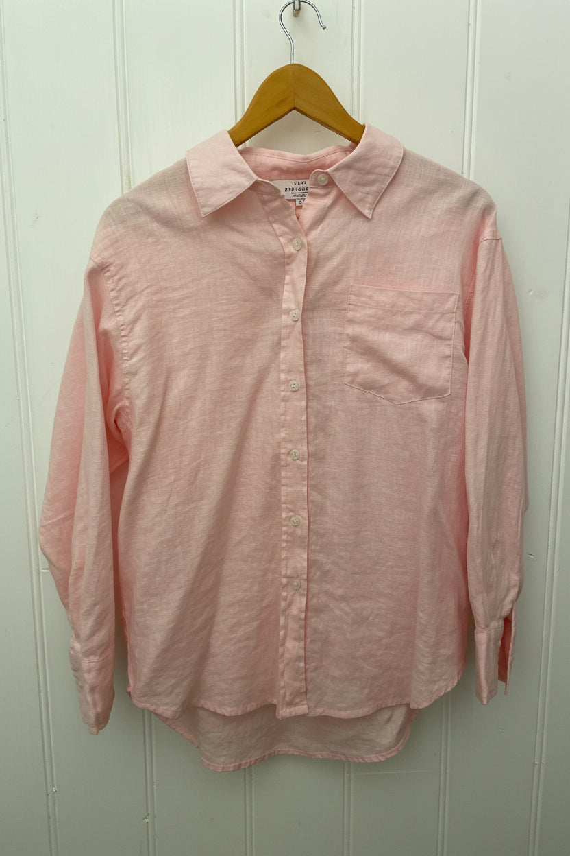 Coco Long Sleeve Linen Shirt | Pink
