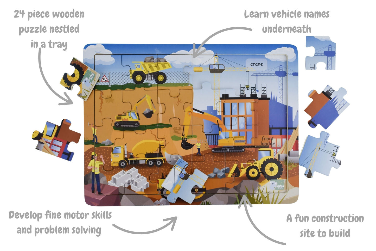 Construction Site Jigsaw Puzzle 24pcs