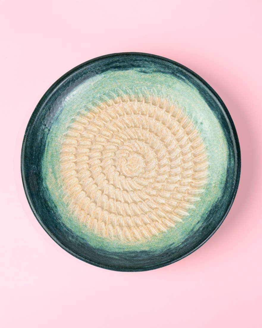 **LANDING SOON** Small Ceramic Garlic Grater Plate | Turquoise - Brisa