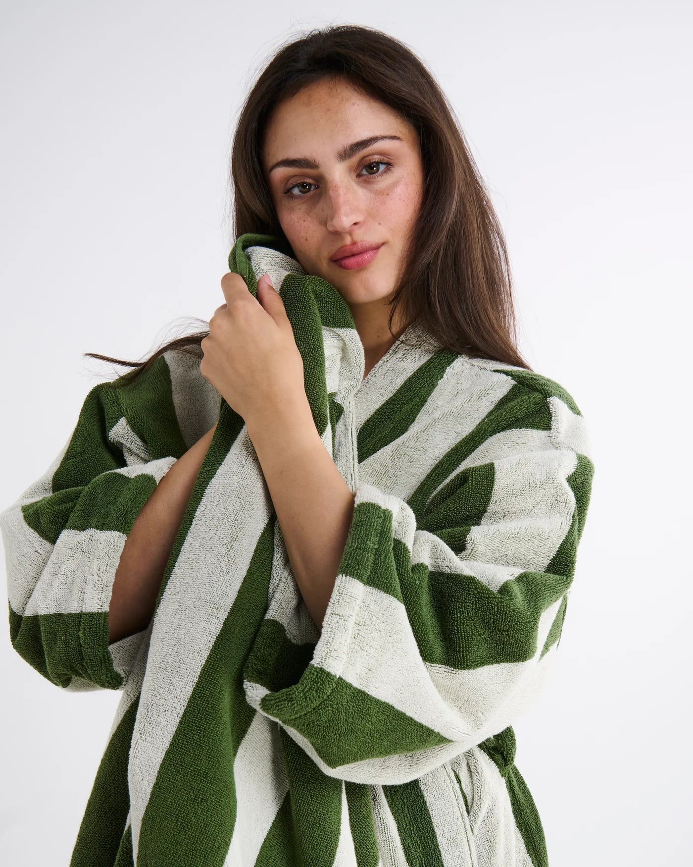 Terry Face Washer | Moss Stripe