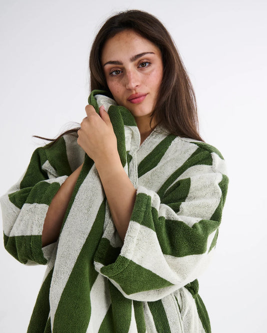 Terry Hand Towel | Moss Stripe