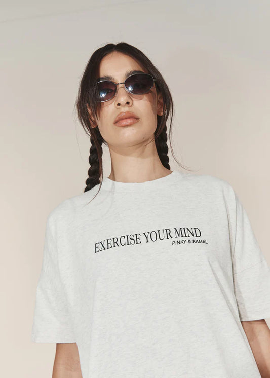Exercise Your Mind T-shirt | Grey Marle