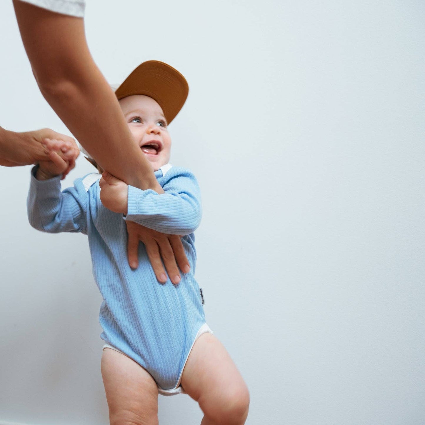 Ribbed Organic Cotton Long Sleeve Onesie | Sky Blue