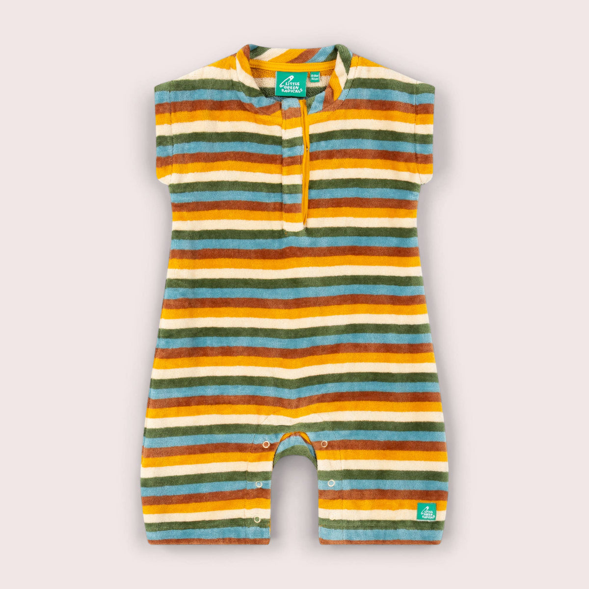 Rainbow Striped Towelling Romper