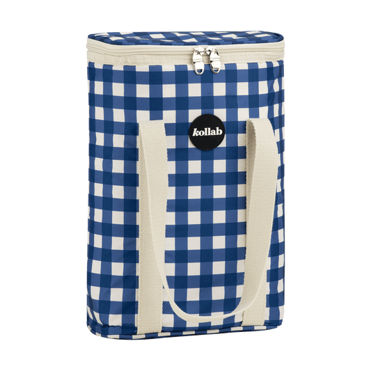 Wine Cooler Bag Blue Check