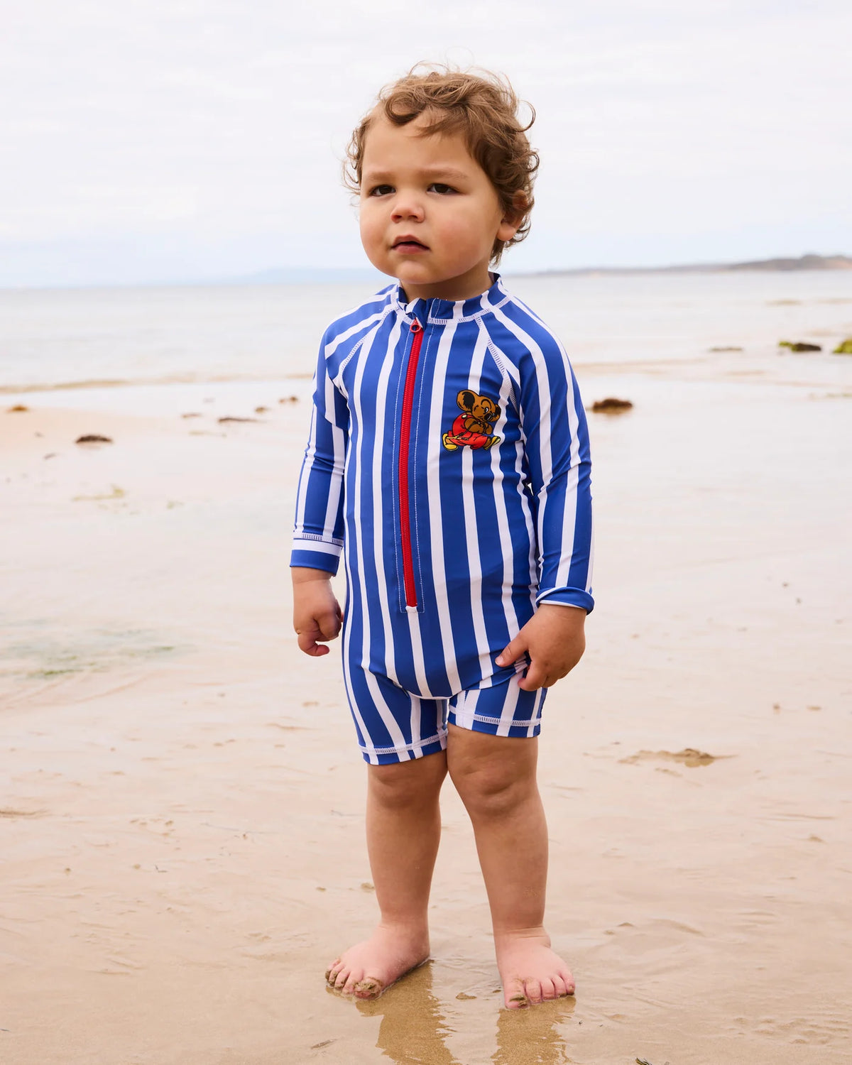 **COMING SOON** Kip&Co x Blinky Bill Baby Long Sleeve Zip Bathers | Stripe