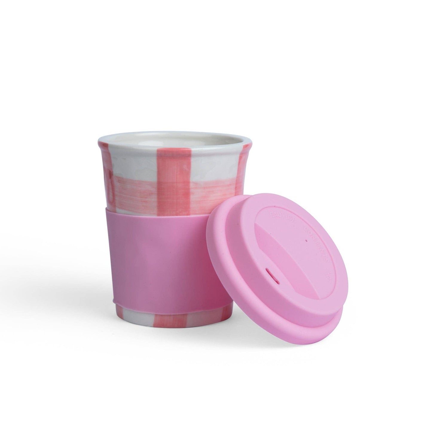 Travel Mug - Pink Gingham