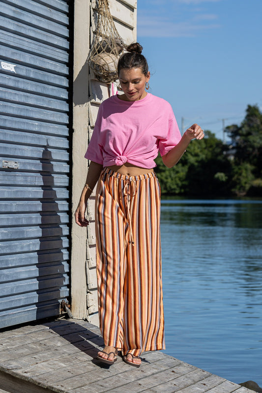 Stripe Straight Leg Pant | Pastel Stripe