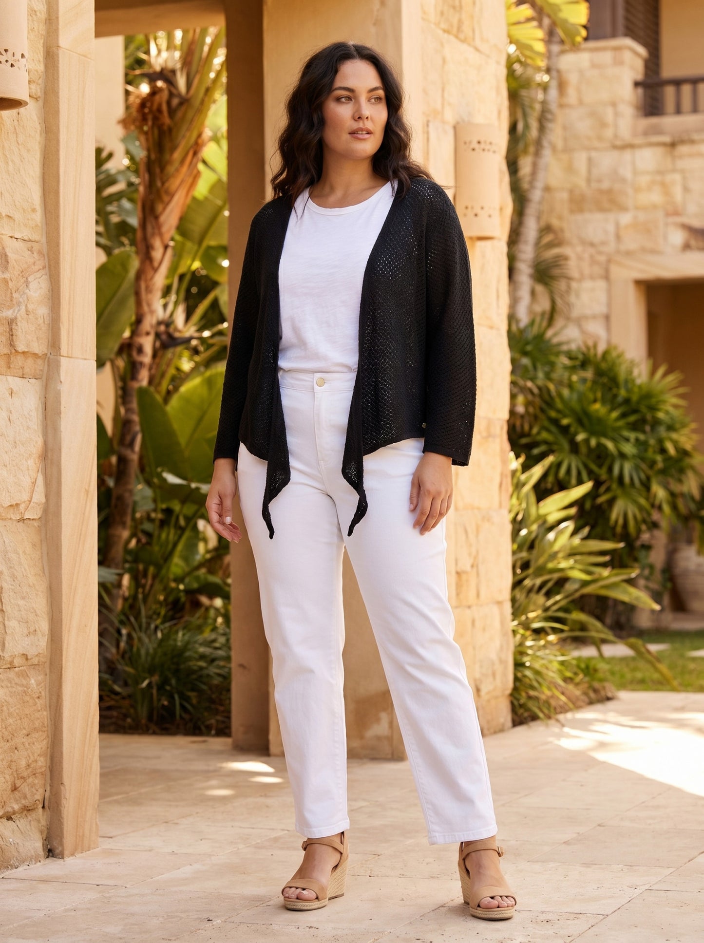 Knit Tie Shrug | Black