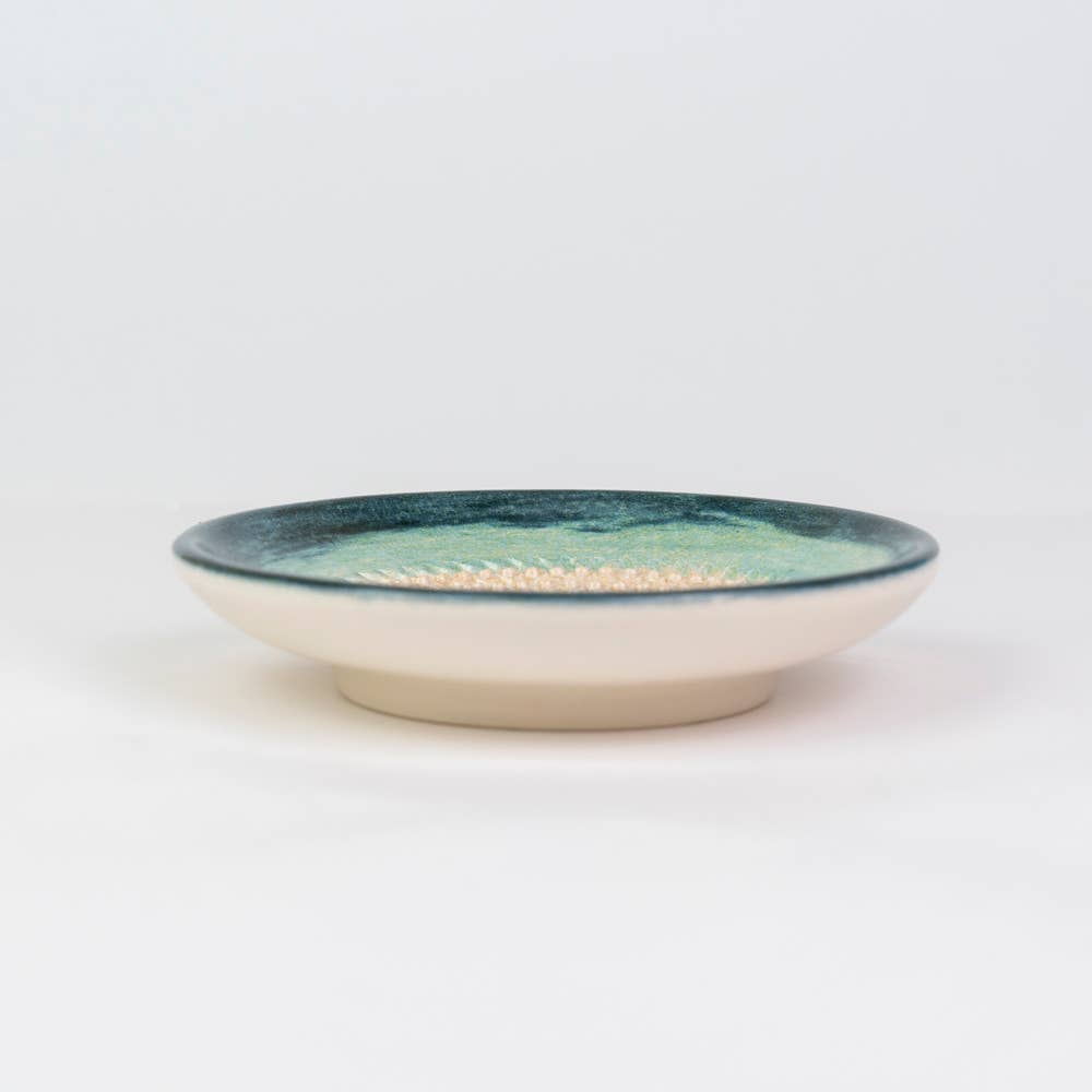 **LANDING SOON** Small Ceramic Garlic Grater Plate | Turquoise - Brisa
