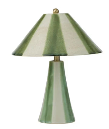 **COMING SOON** Athol Ceramic Lamp | Green/Ivory