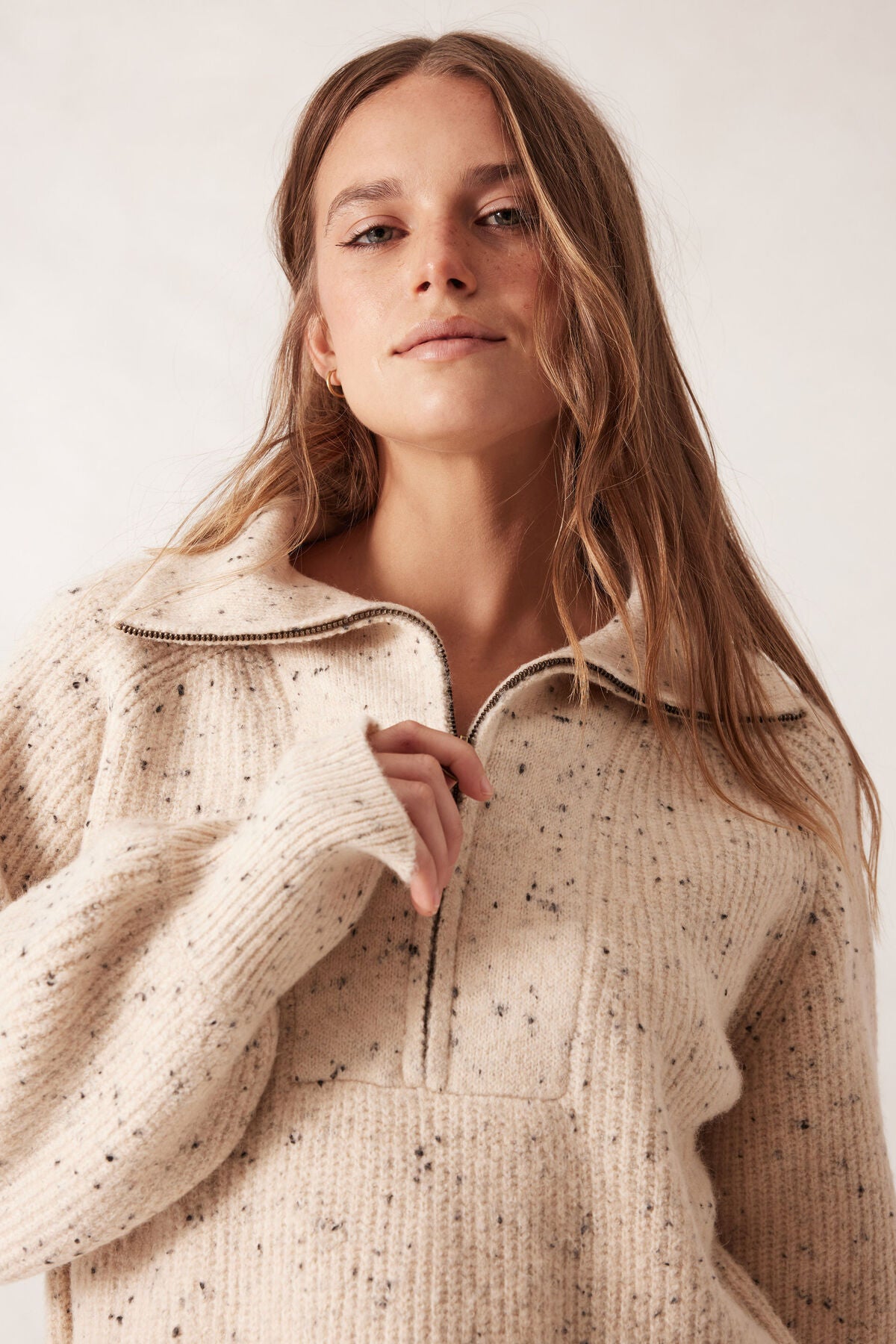 Slouchy Zip Knit