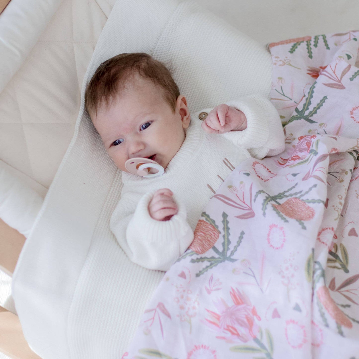 **LANDING SOON** Organic Cotton Muslin Swaddle Wrap | Gumnut Blossoms
