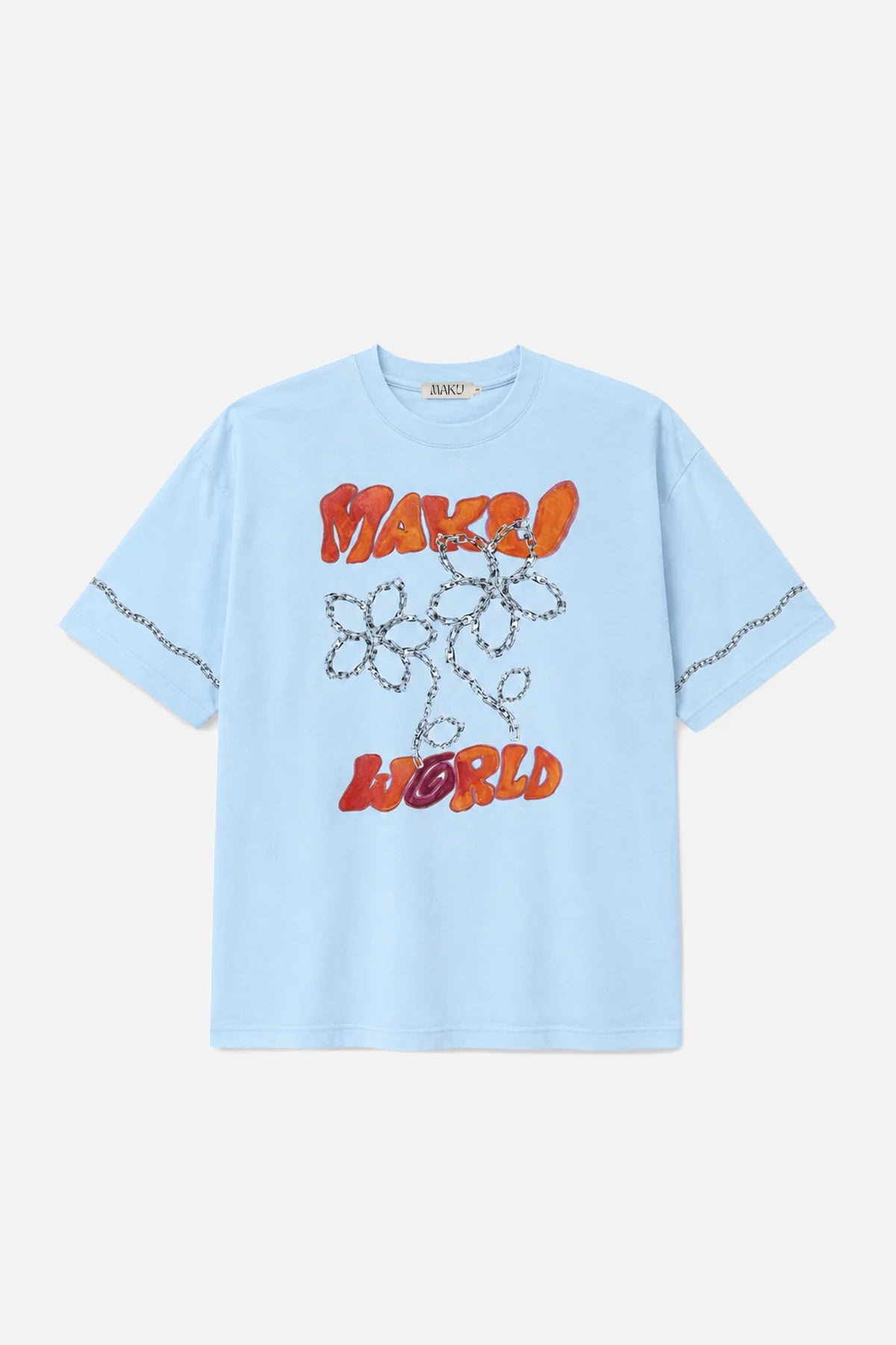Chains and Roses Oversized Tee | Soft Blue