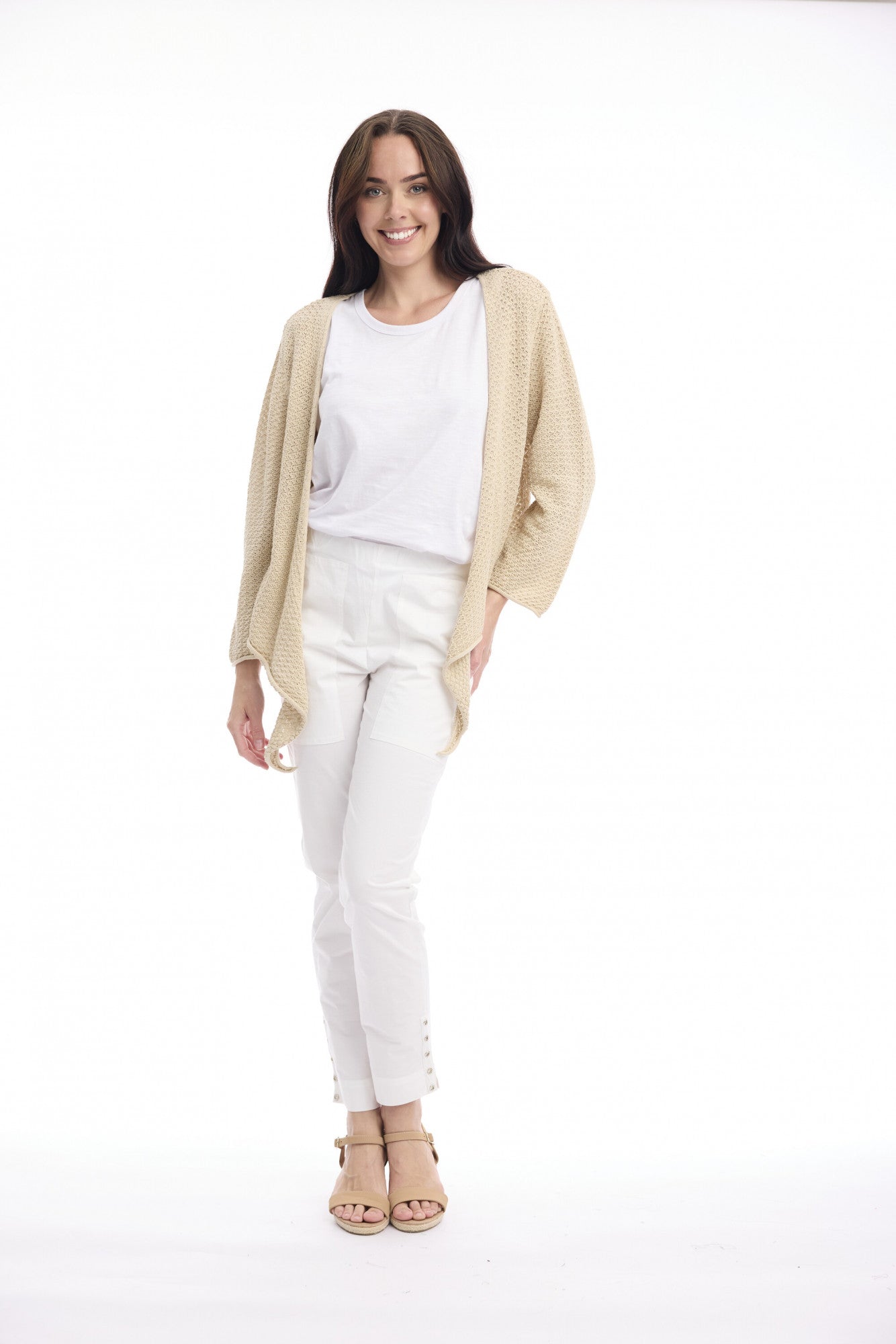 Knit Tie Shrug | Sand