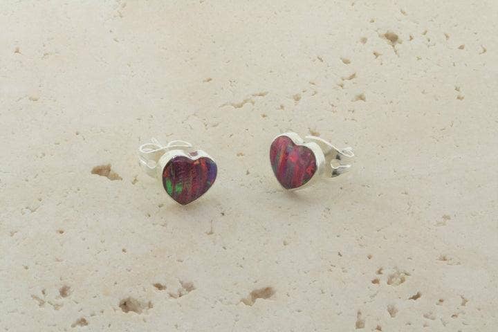 Heart Opal Stud | Rose
