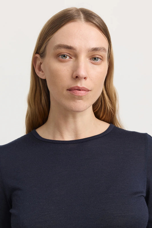 Crew Merino Tee | French Navy