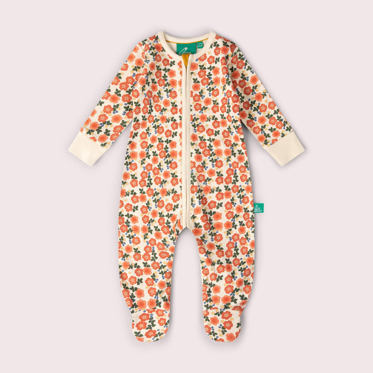 Petals Zip Organic Babygrow