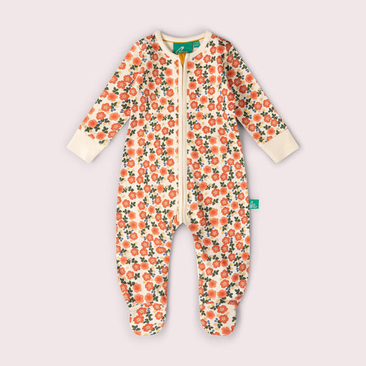 Petals Zip Organic Babygrow