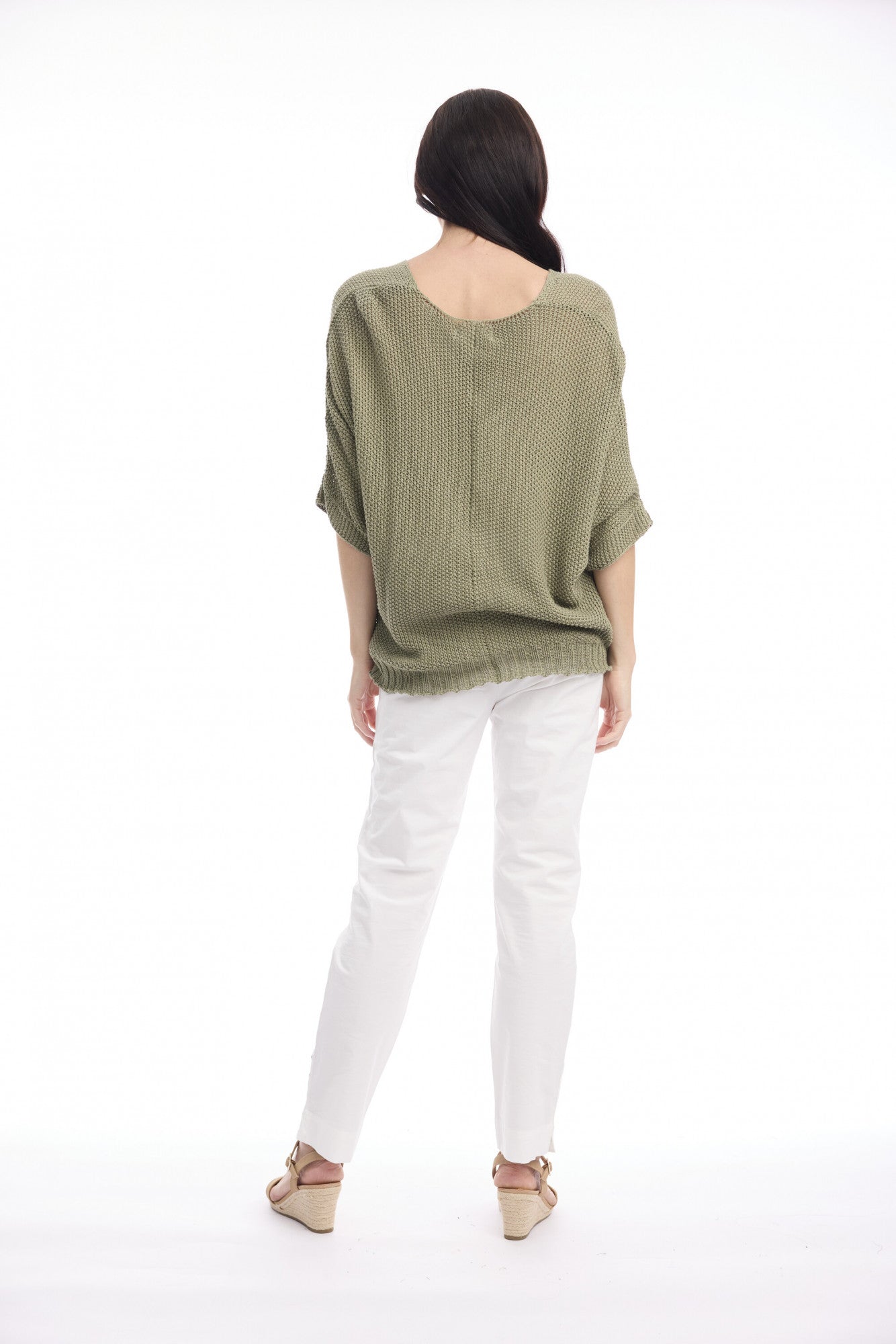 Centre Seam Knit Top | Khaki